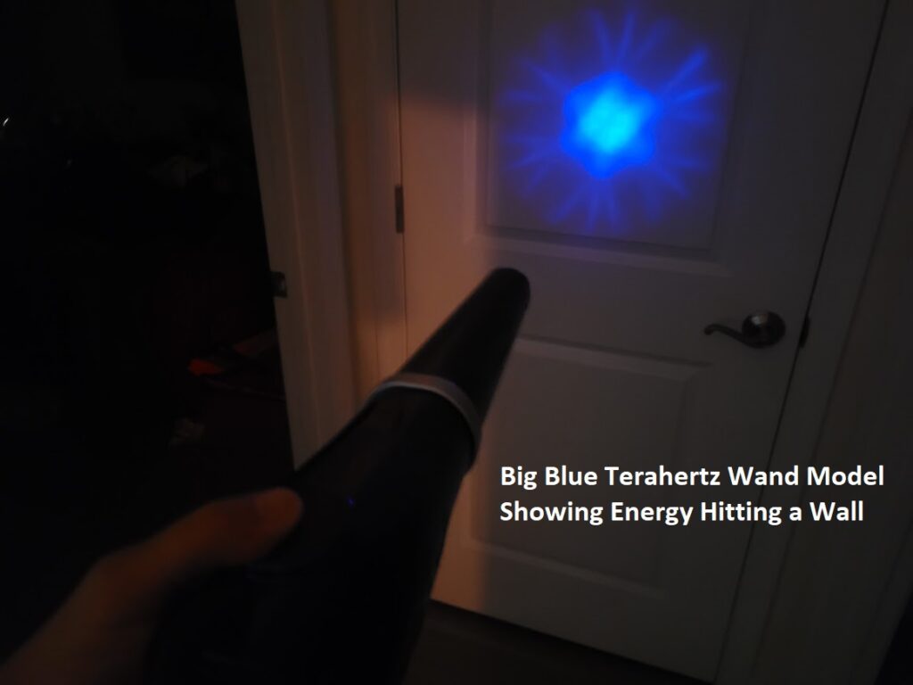 Terahertz Wand Big Blue photo of light on the wall