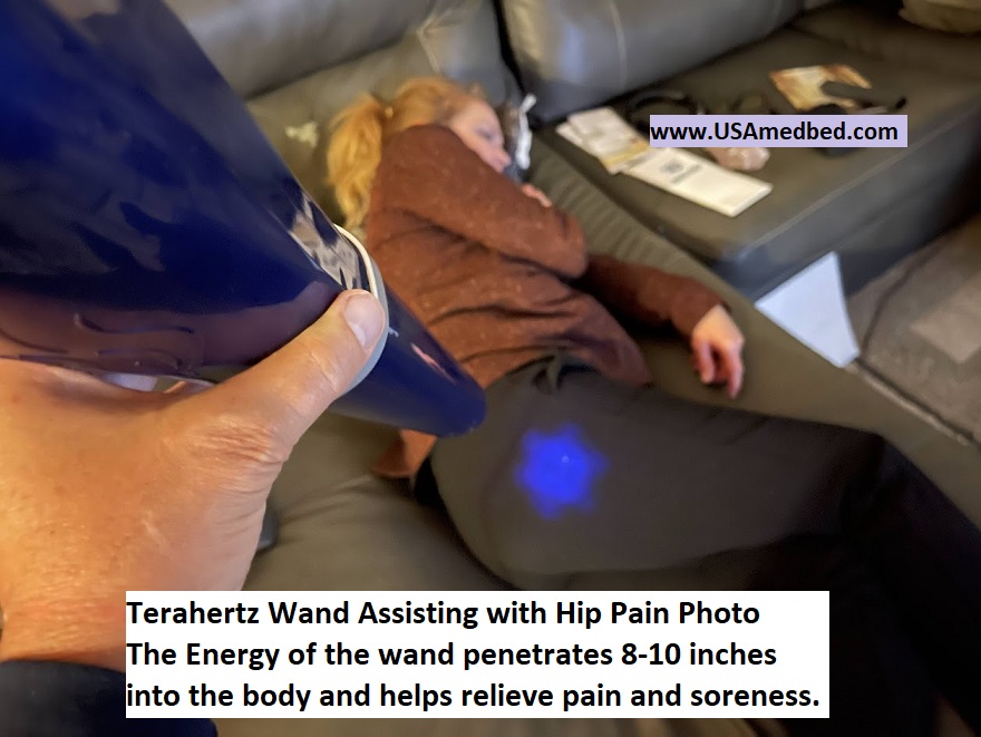 Terahertz Wand being used for hip pain